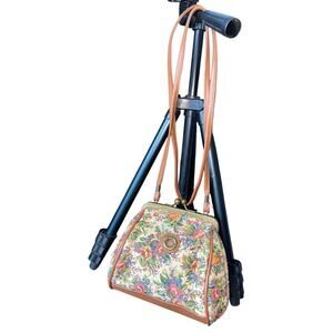 Fall Season Small Brown Vintage Bag Embroidered Floral Nice Tan Crossbody Clutch